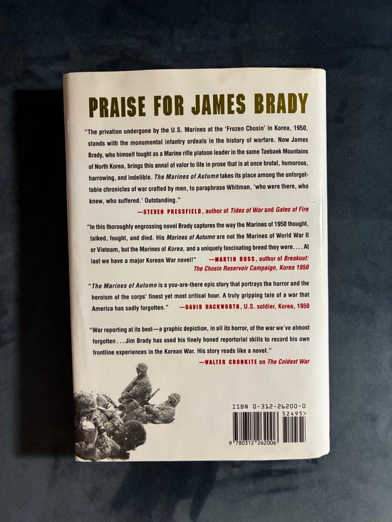 Los Marines de Otoño de James Brady 2000 Primera edición Primera impresión Casi perfecto/Casi perfecto imagen 8