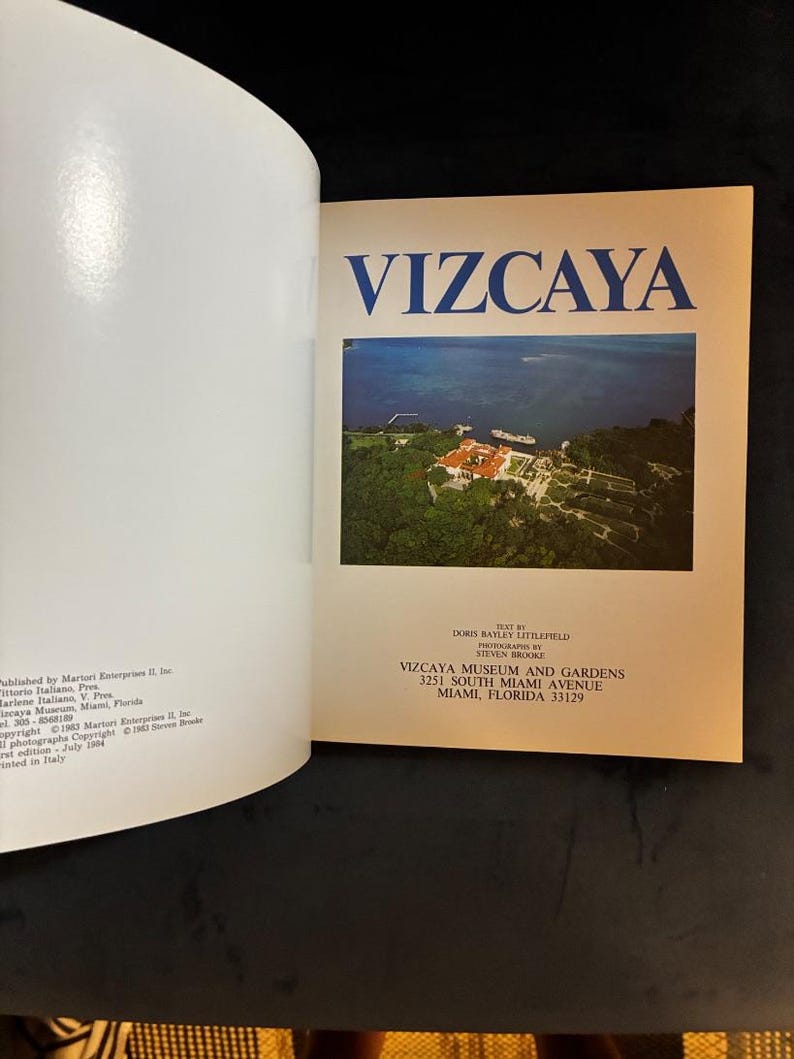 Vizcaya by Doris Bayley Littlefield (text); Steven Brooke (photographs) First Edition First Printing Very Good Paperback image 3