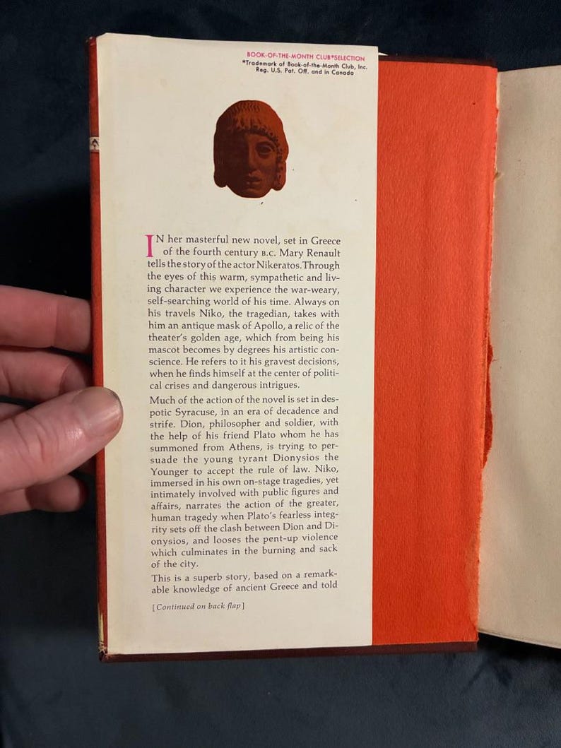 Die Maske des Apollo von Mary Renault (Buchclubausgabe) Sehr gut/Gut (gebunden) Bild 2