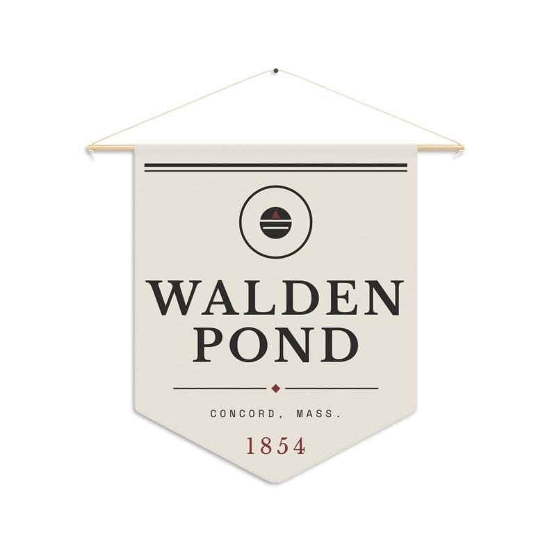 Stendardo letterario di Walden Pond / Stendardo da parete di Concord, Massachusetts / Decorazione per amanti dei libri ispirata a Thoreau immagine 4