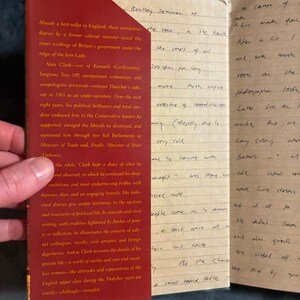 Mrs. Thatcher's Minister: The Private Diaries of Alan Clark 1994 First Edition First Printing Near Fine/Very Good image 8