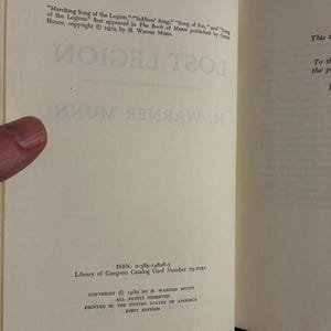 The Lost Legion by H. Warner Munn 1980 First Edition First Printing Very Good/Good image 3