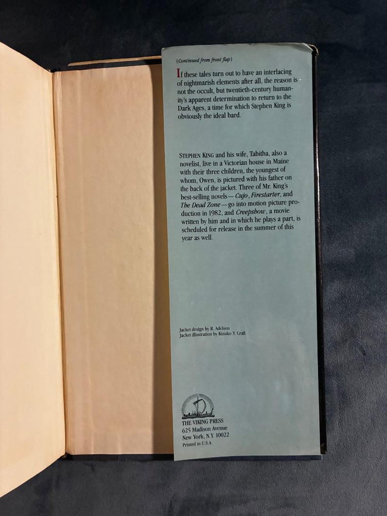 Diferentes estaciones de Stephen King, 1982, primera edición, primera impresión, tapa dura, estado casi perfecto/muy bueno. imagen 6