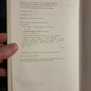Pearl S. Buck: A Cultural Biography by Peter Conn 1996 First Edition First Printing Ex-library/Good Hardcover image 3