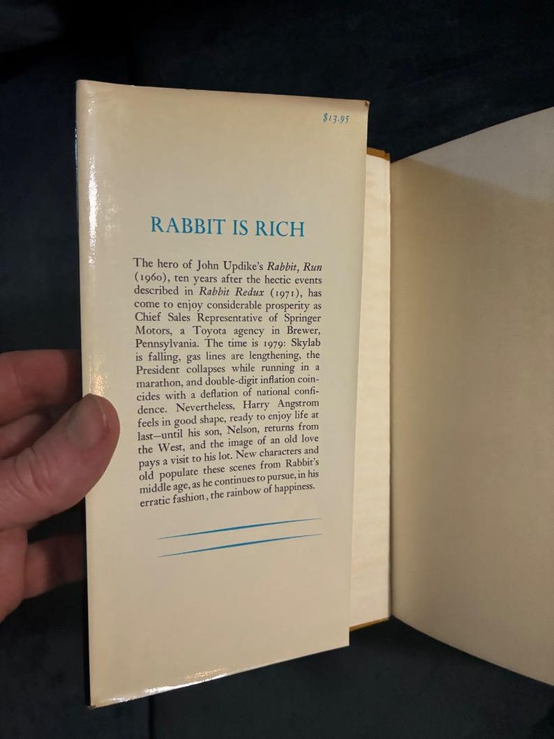 Rabbit Is Rich by John Updike First Edition First Printing Near Fine/Very Good Hardcover image 2