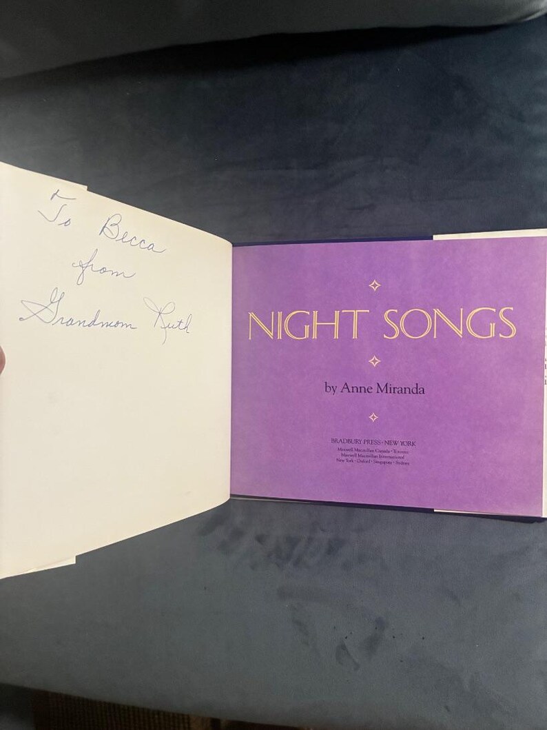 Night Songs by Anne Miranda 1993 First Edition First Printing Near Fine/Near Fine Hardcover image 3