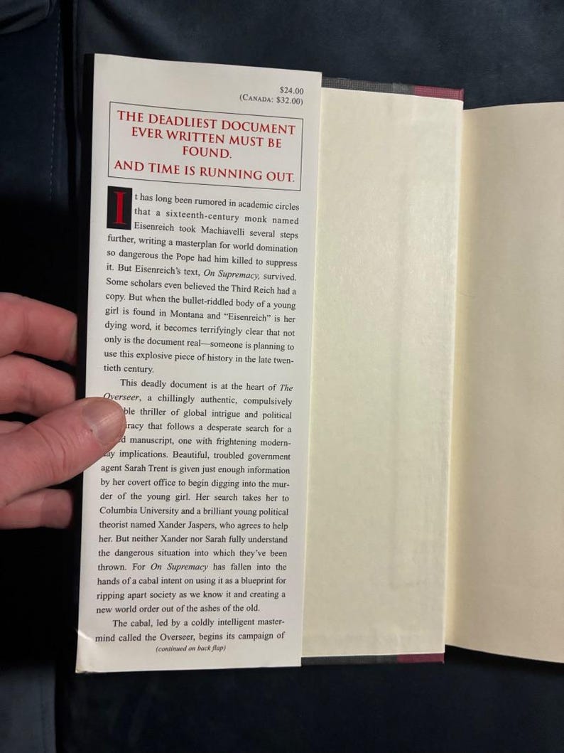 The Overseer by Jonathan Rabb 1998 First Edition First Printing Near Fine/Near Fine image 2