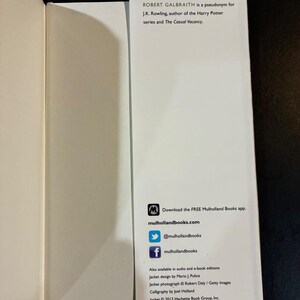 The Cuckoo's Calling by Robert Galbraith 2013 First Edition Third Printing Fine/Fine Hardcover image 4