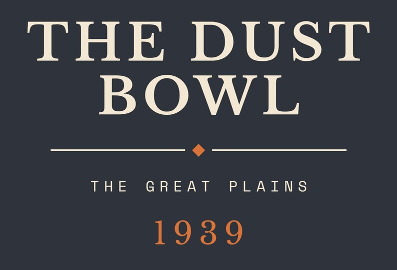 Dust Bowl Literary Pennant | Plains History Print | Vintage Americana Wall Art image 12