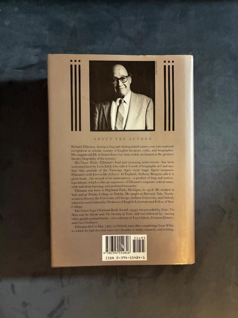 Oscar Wilde de Richard Ellmann. Primera edición, primera impresión. Tapa dura. En excelente estado. imagen 2