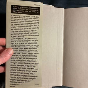 Libra de Don DeLillo, 1988, primera edición, primera impresión, casi perfecto/muy buen estado+. imagen 2