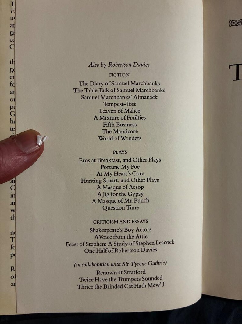 Os Anjos Rebeldes, de Robertson Davies, 1982, Primeira Edição, Segunda Impressão, Quase Perfeito/Bom, Capa Dura imagem 3