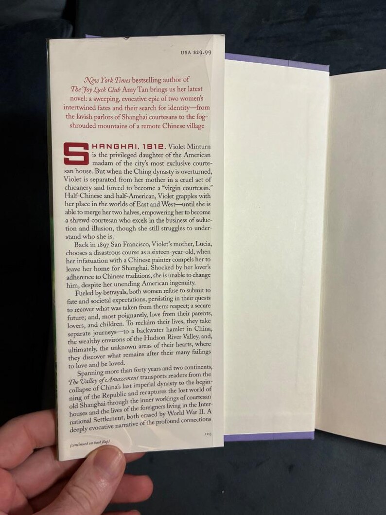Signed Amy Tan The Valley of Amazement Hardcover First Edition (Fine/Fine) image 5