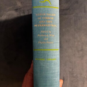 Great Tales of Terror and the Supernatural by Wise and Fraser 1st Ed. Modern Library image 1
