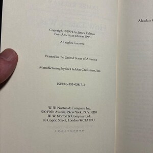 How late it was, how late by James Kelman 1995 First Edition First Printing Near Fine/Near Fine Hardcover image 4
