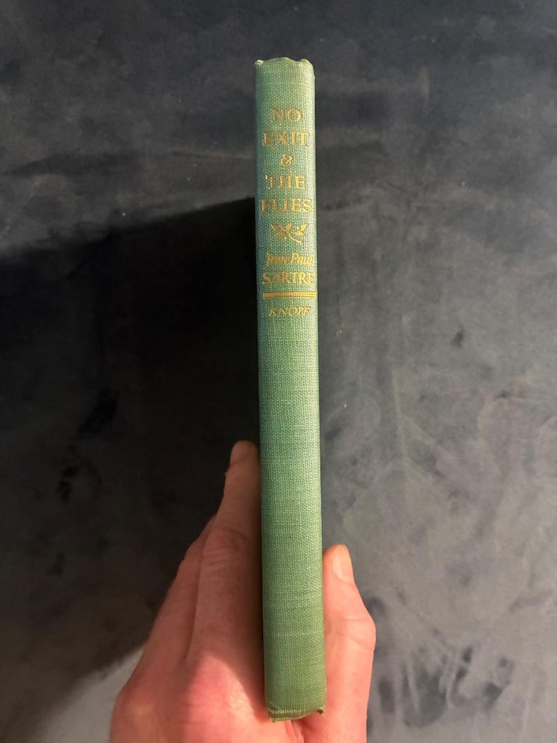 Geen uitweg en de vliegen van Jean-Paul Sartre (vert. Stuart Gilbert) 1949 Eerste editie 5e druk Zeer goede staat afbeelding 1