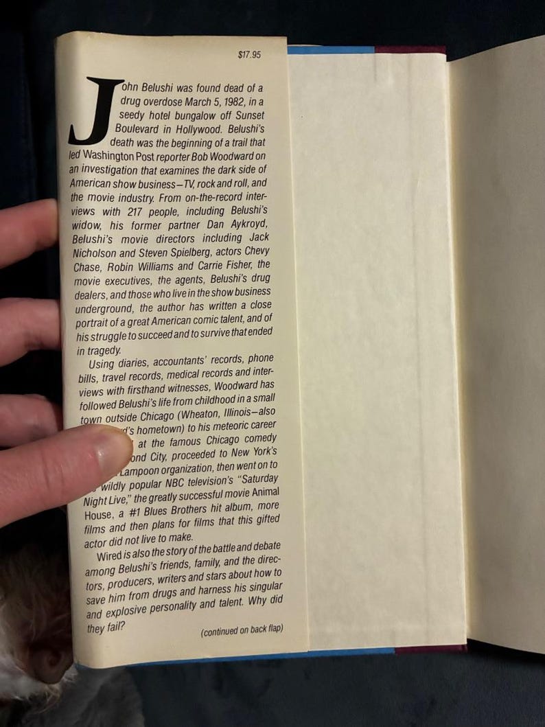 Wired : La courte vie et les excès de John Belushi par Bob Woodward. Première édition, premier tirage. État proche du neuf/Très bon + Relié. image 2
