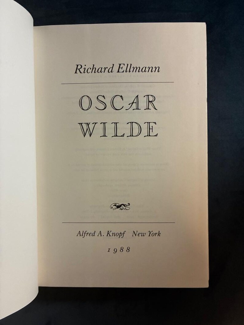 Oscar Wilde de Richard Ellmann. Primera edición, primera impresión. Tapa dura. En excelente estado. imagen 5