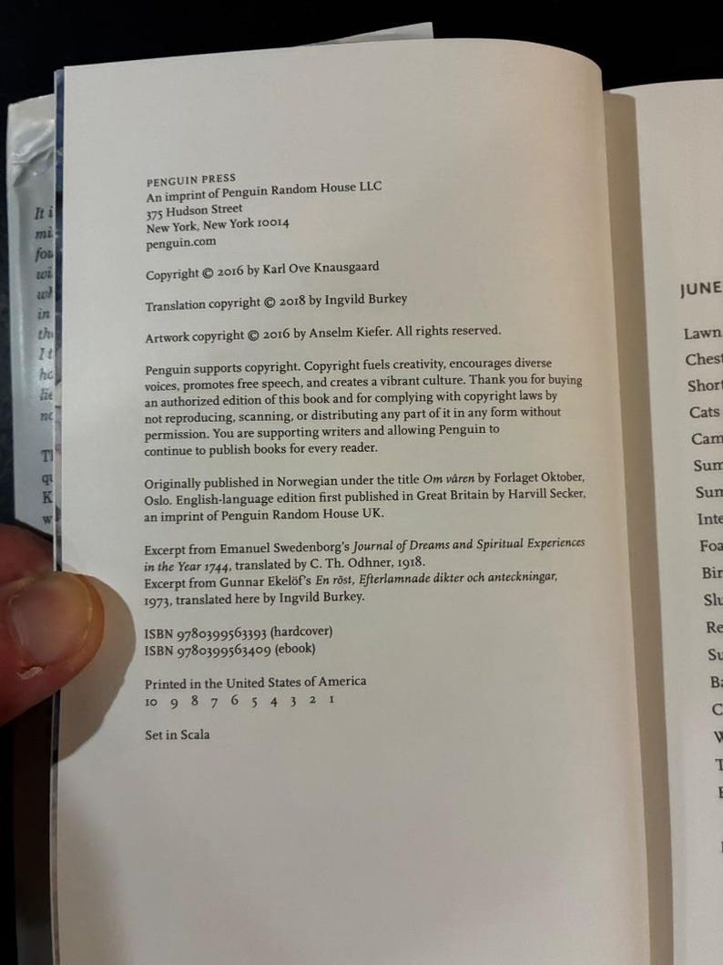 Sommar av Karl Ove Knausgård 2018 Första upplagan Första trycket Nära fin/Nära fin Inbunden bild 3