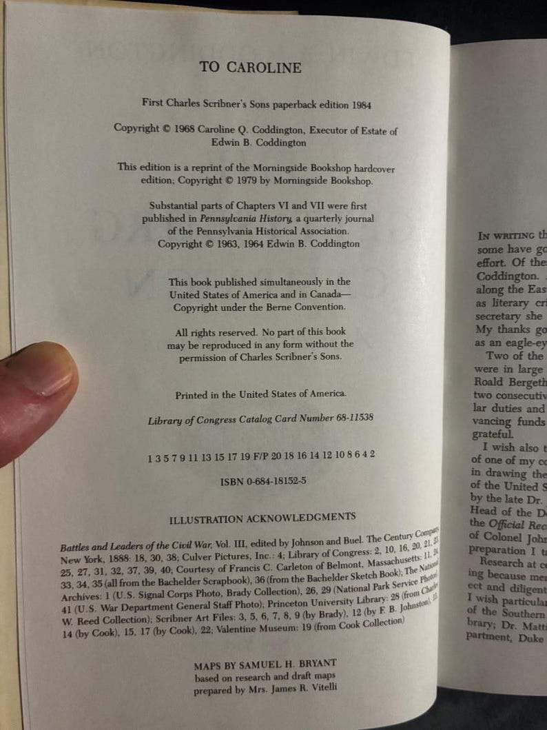 The Gettysburg Campaign: A Study in Command by Edwin B. Coddington 1984 Charles Scribner's Sons Edition First Printing Hardcover image 9