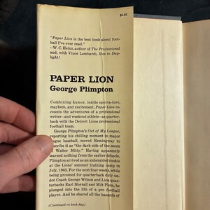 Paper Lion van George Plimpton, 1966, eerste editie, eerste druk, zeer goede/zeer goede staat, hardcover. afbeelding 2