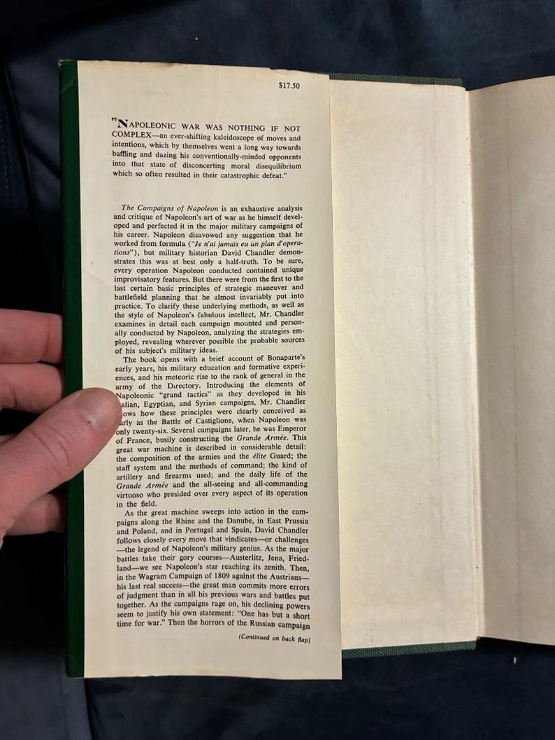 The Campaigns of Napoleon by David G. Chandler 1966 First Edition Second Printing Very Good/Good image 2