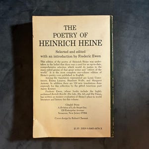 Poésie de Heinrich Heine (sélectionnée et éditée par Frederic Ewen) Très bon état, broché image 2