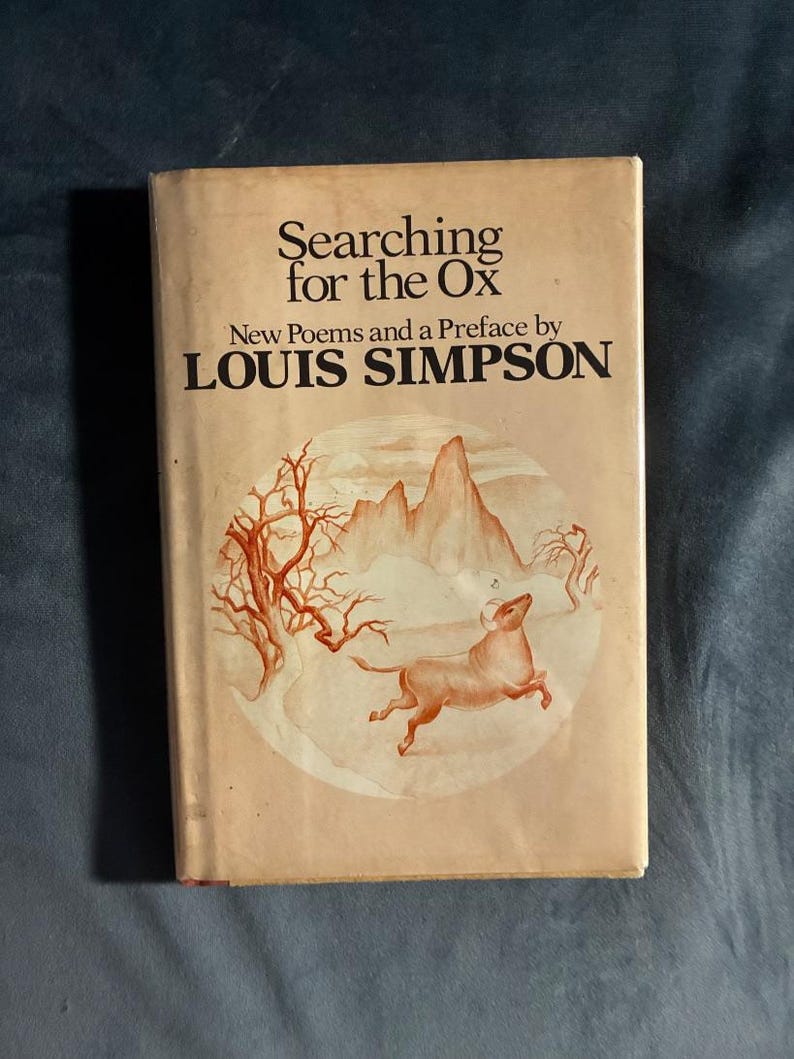 Searching for the Ox by Louis Simpson 1976 First Edition First Printing Near Fine/Very Good Hardcover image 1