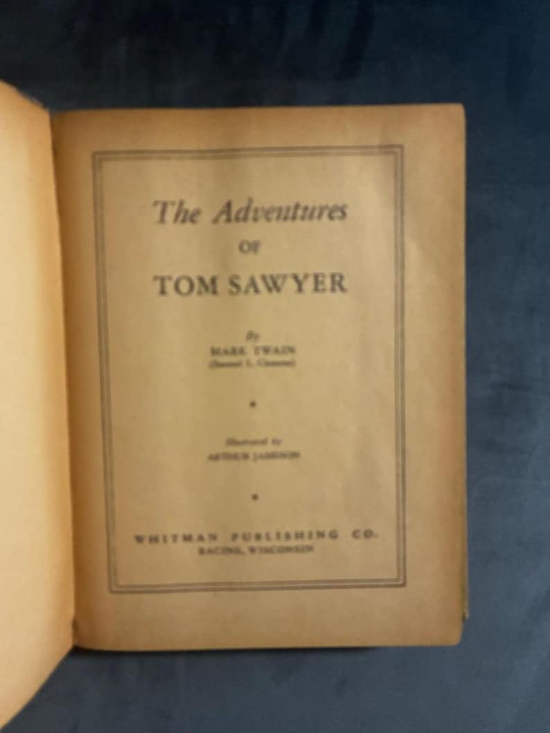 The Adventures of Tom Sawyer by Mark Twain 1944 Whitman Publishing Co.,, Wisconsin Edition Good image 5