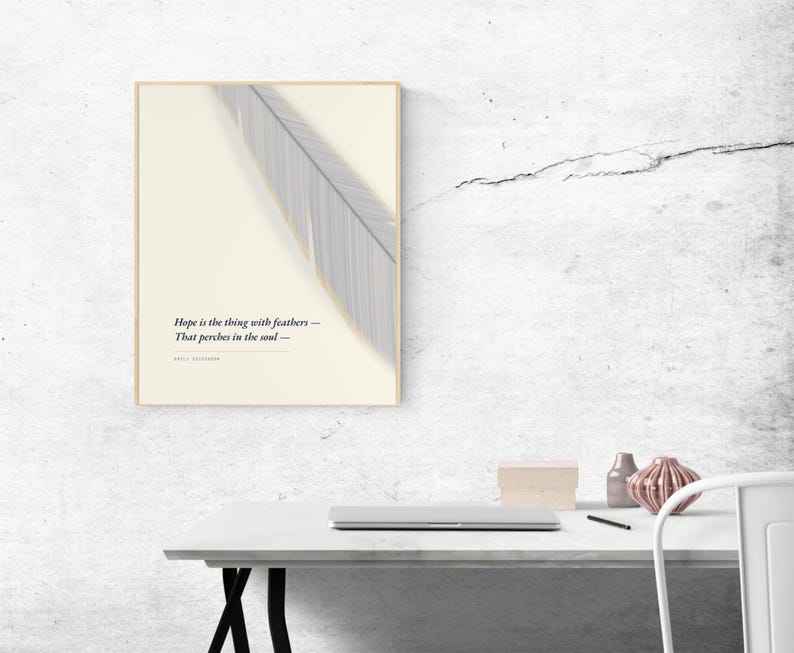 Hope Is the Thing With Feathers - Emily Dickinson Poster, Literary Wall Art image 5