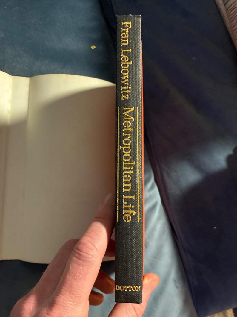 Metropolitan Life von Fran Lebowitz, Erstausgabe, nahezu neuwertig Bild 9