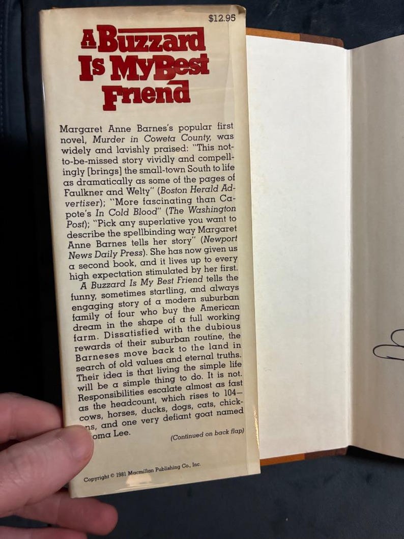 Primera edición firmada: Un buitre es mi amigo, de Margaret Anne Barnes (1981) imagen 3