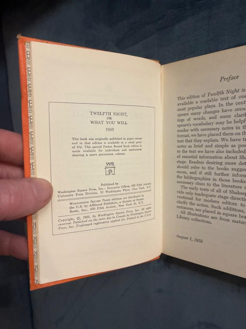 ウィリアム・シェイクスピア作『十二夜、あるいは汝の望むままに』後期版　非常に良い状態 画像 2
