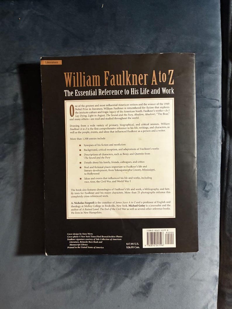 William Faulkner de A a Z: O Guia Essencial para Sua Vida e Obra, de A. Nicholas Fargnoli e Michael Golay, 2002, Primeira Edição. imagem 6