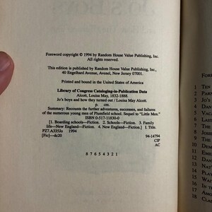 Los hijos de Jo y cómo resultaron ser de Louisa May Alcott, edición de Gramercy Books de 1994, primera impresión, casi perfecto/casi perfecto. imagen 6