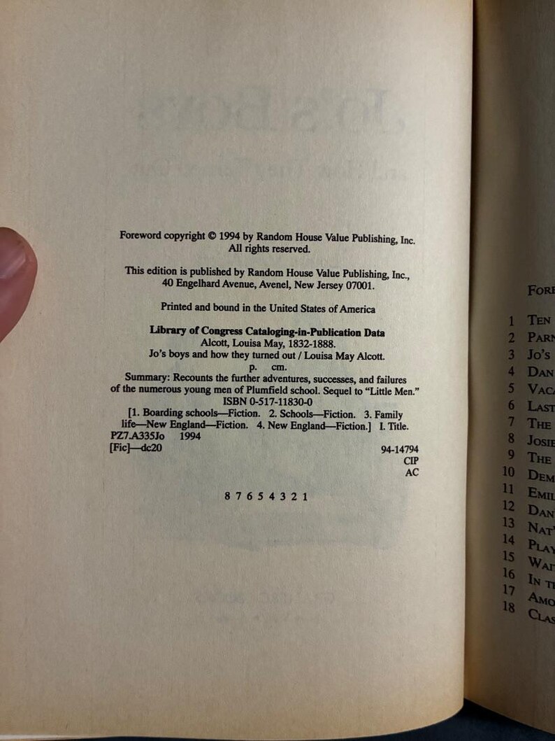 Los hijos de Jo y cómo resultaron ser de Louisa May Alcott, edición de Gramercy Books de 1994, primera impresión, casi perfecto/casi perfecto. imagen 6