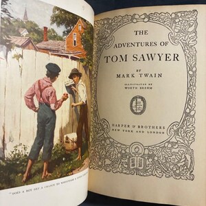 The Adventures of Tom Sawyer by Mark Twain 1917 Harper & Brothers Edition Good Hardcover image 2