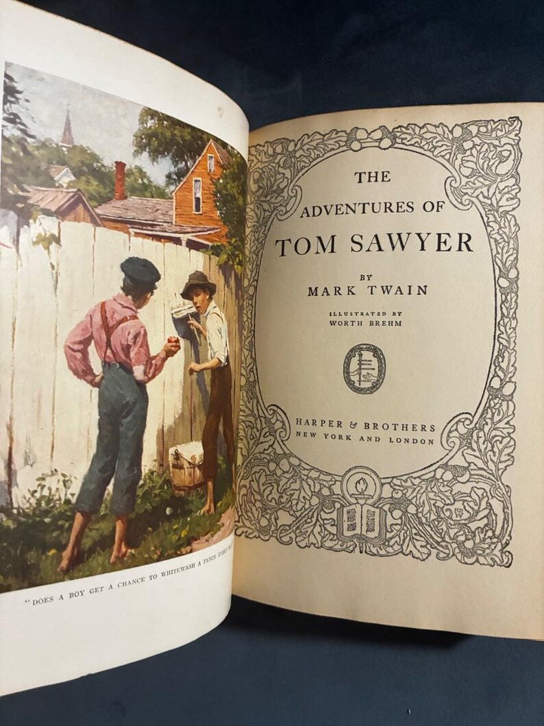 The Adventures of Tom Sawyer by Mark Twain 1917 Harper & Brothers Edition Good Hardcover image 2