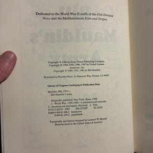 L'Armée de Bill Mauldin par Bill Mauldin, édition de 1983, très bon état, couverture rigide image 6