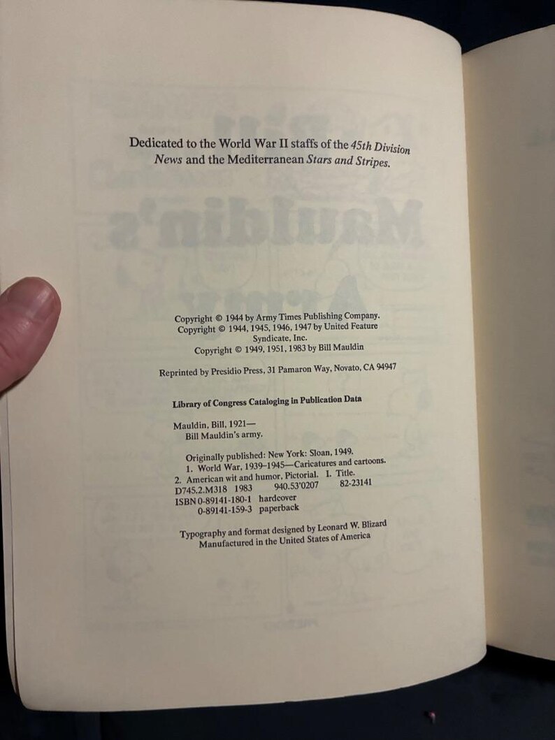 L'Armée de Bill Mauldin par Bill Mauldin, édition de 1983, très bon état, couverture rigide image 6