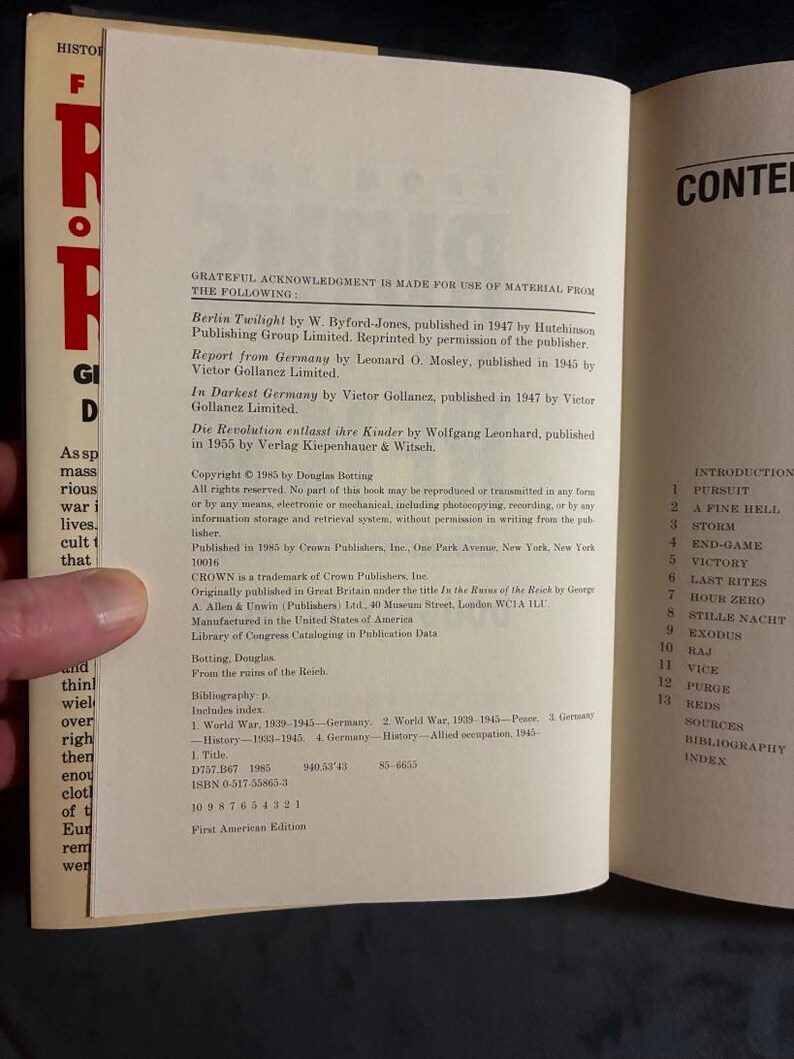 From the Ruins of the Reich: Germany 1945-1949 by Douglas Botting 1985 First Edition First Printing Fine/Near Fine Hardcover image 3