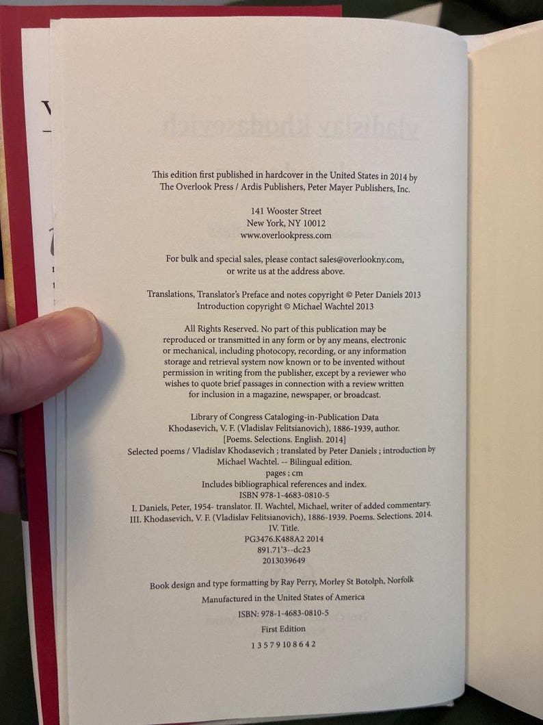 Vladislav Khodasevich Ausgewählte Gedichte Erste Ausgabe Zweisprachig Hardcover Bild 2