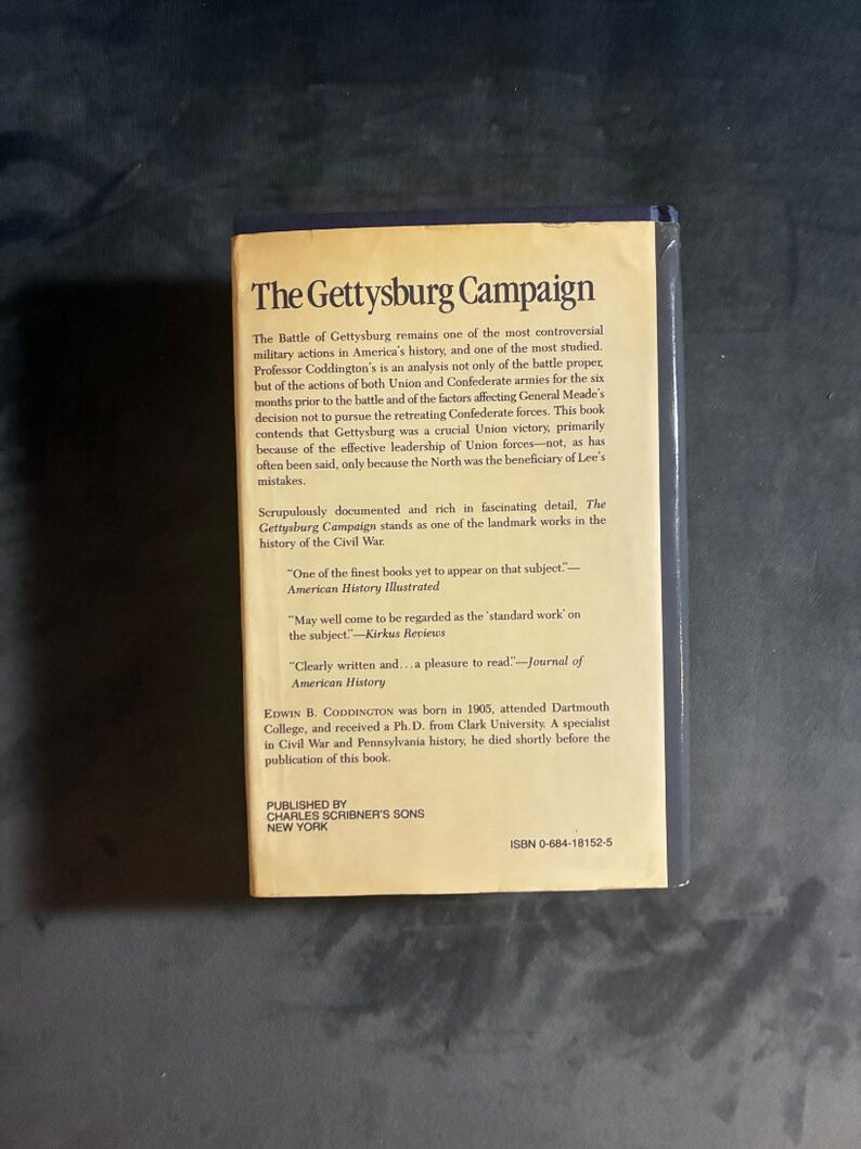 The Gettysburg Campaign: A Study in Command by Edwin B. Coddington 1984 Charles Scribner's Sons Edition First Printing Hardcover image 4