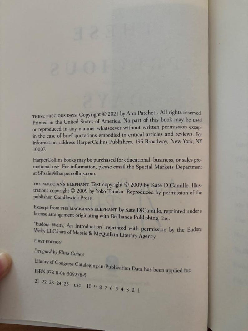 These Precious Days by Ann Patchett Signed 2021 First Edition First Printing Fine/Fine image 3