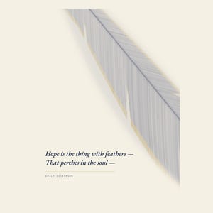 Hope Is the Thing With Feathers - Emily Dickinson Poster, Literary Wall Art image 6