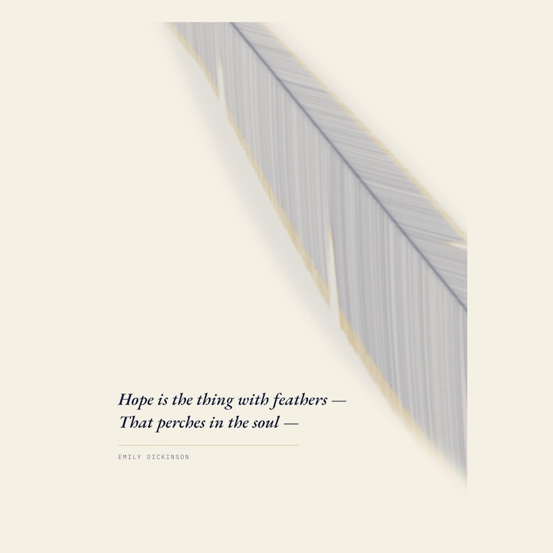 Hope Is the Thing With Feathers - Emily Dickinson Poster, Literary Wall Art image 6