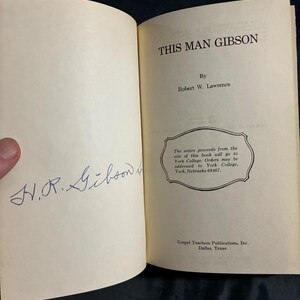 This Man Gibson Robert W. Lawrence Signed by Herb (HR) Gibson 1st Edition 1st Printing image 5