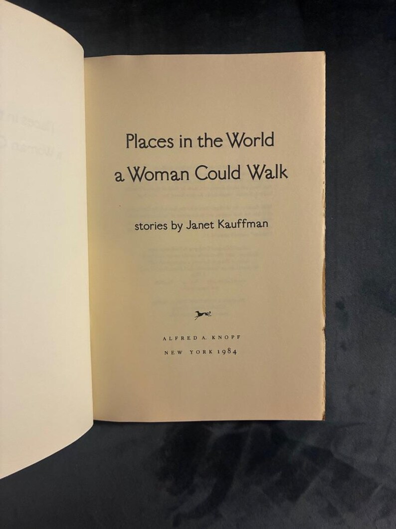 Orte auf der Welt, die eine Frau begehen könnte von Janet Kauffman, 1984, Erste Auflage, Zweiter Druck, Nahezu neuwertig/Sehr gut, Hardcover. Bild 3