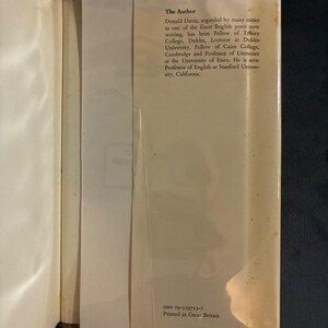 Poemas completos 1950-1970 de Donald Davie, 1972. Primera edición, primera impresión. Muy buen estado/buen estado. Tapa dura. imagen 6