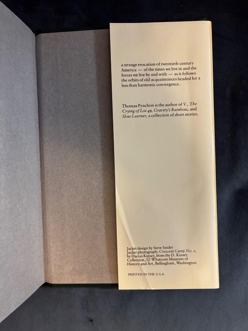Vineland van Thomas Pynchon, 1990, eerste editie, eerste druk, in uitstekende/bijna perfecte staat, hardcover. afbeelding 4